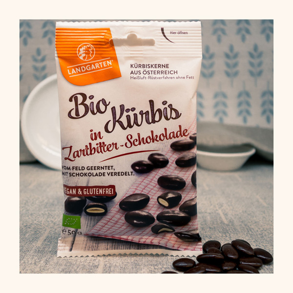 Landgarten Bio Kürbis in Zartbitter-Schokolade 50g