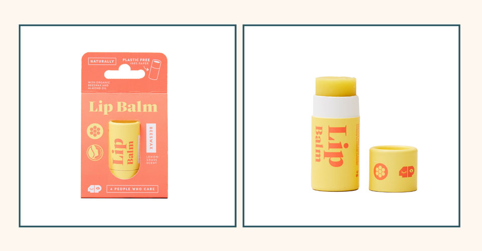 Lippenpflege in gelber Verpackung als Werbegeschenk.