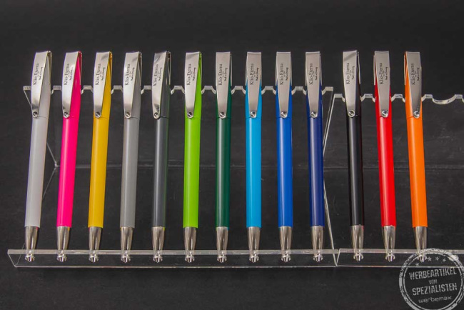 Klio Kugelschreiber COBRA mit Logo als Werbeartikel in verschiedenen Farben