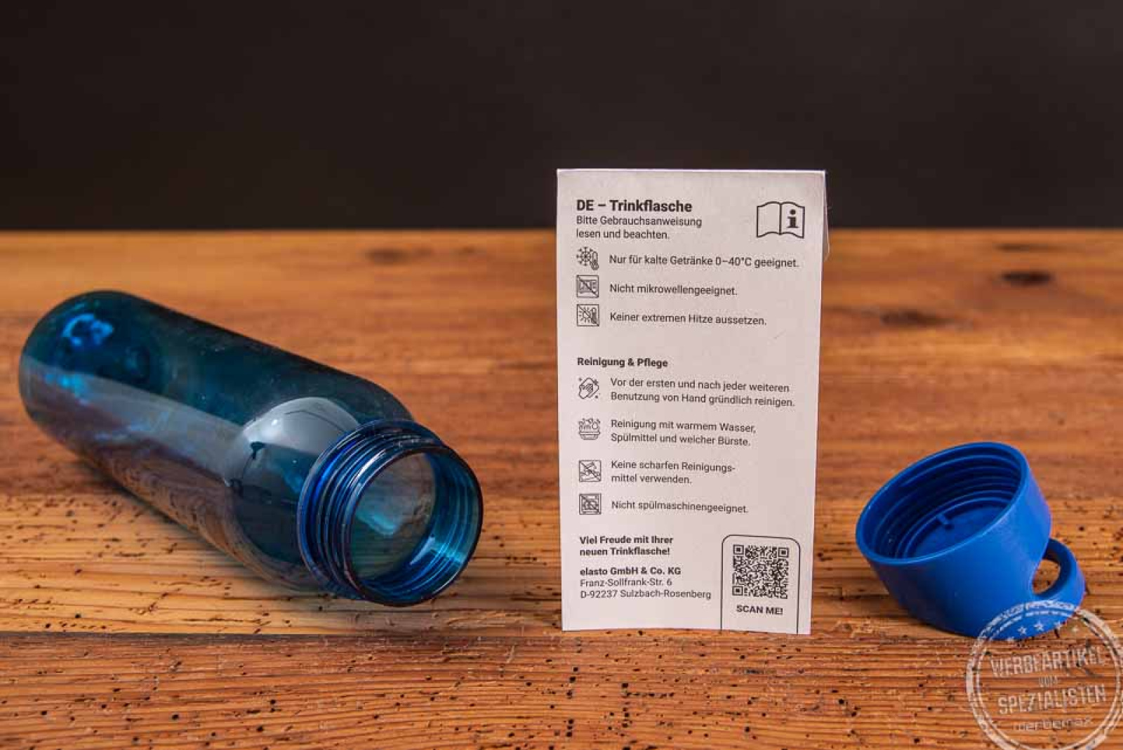 Nachhaltige Trinkflasche Tritan mit auslaufsicherem Verschluss und Werbedruck