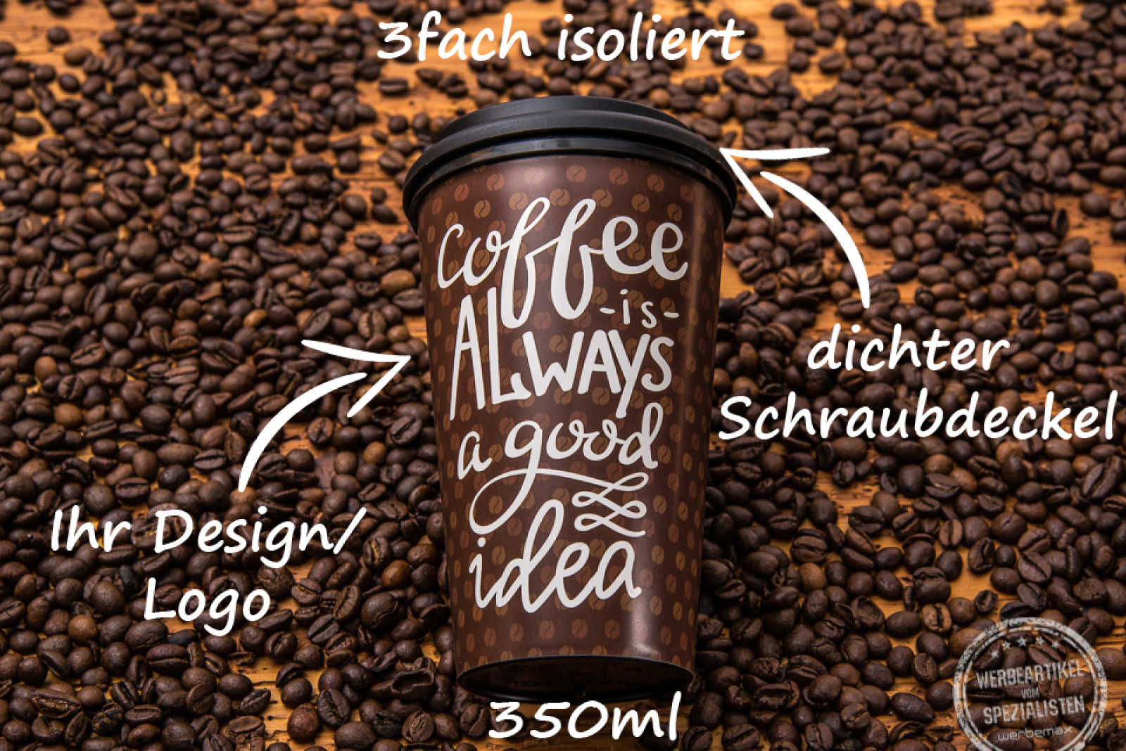 Coffee to Go Becher als Werbeartikel mit Druck