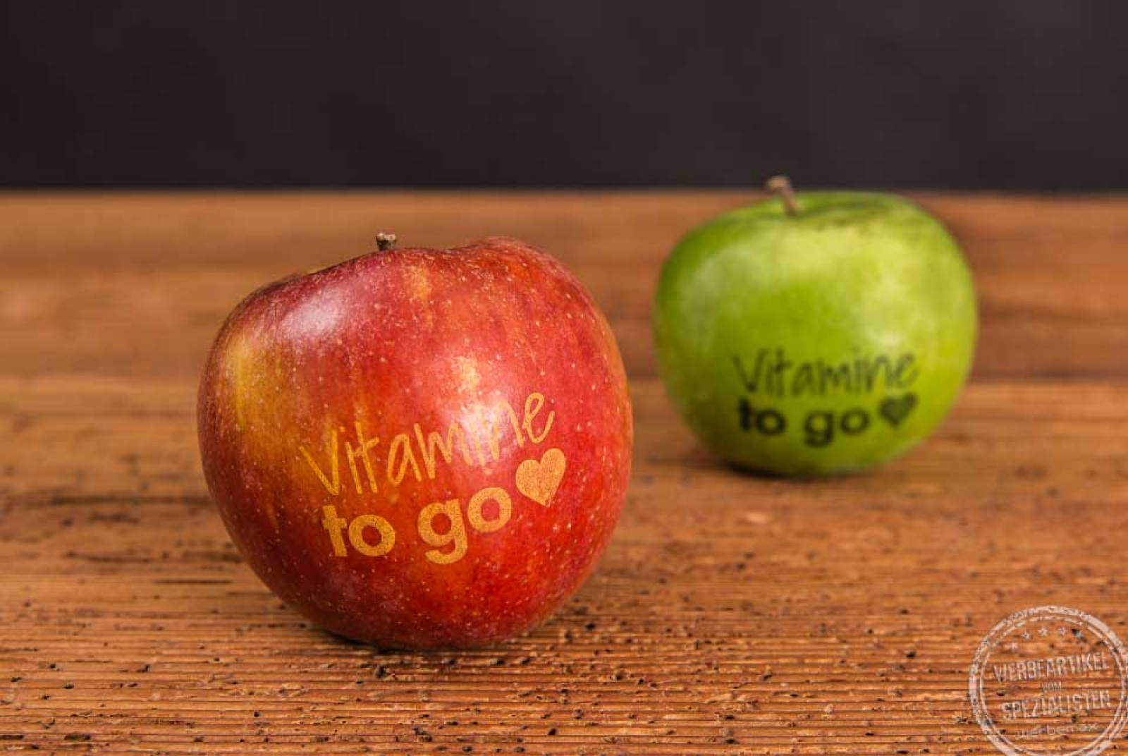 Gesunde Werbemittel Äpfel mit Logodruck