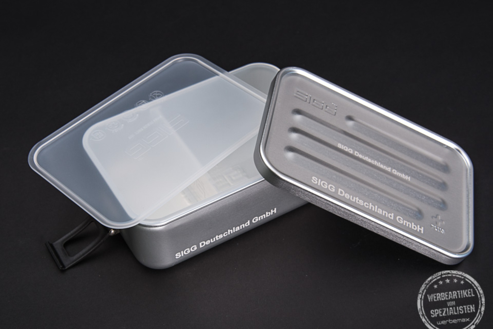 Original Sigg Lunchbox mit Lasergravur in Silber