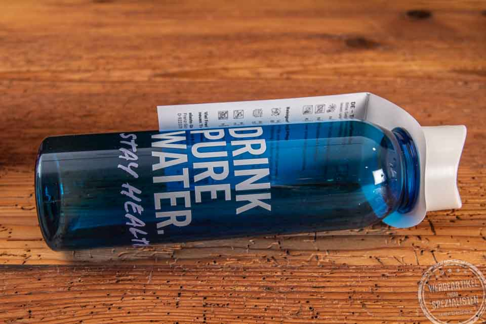 Trinkflasche Active Wave blau mit Logodruck